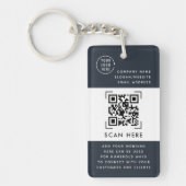 Porte-clés Scan de code QR | Logo d'entreprise promotionnel (Devant)