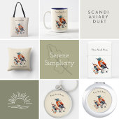 Porte-clés Scandi Aviary Duet, personnalisé
