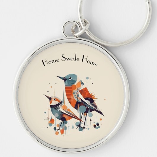 Porte-clés Scandi Aviary Duet, personnalisé (Devant)