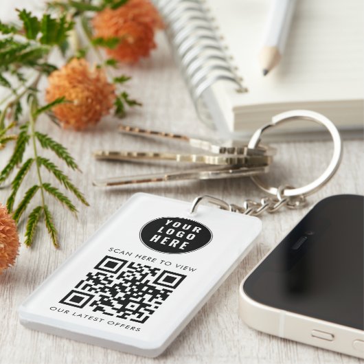 Porte-clés Scanner le code QR du logo d'entreprise simple per (Devant droit)