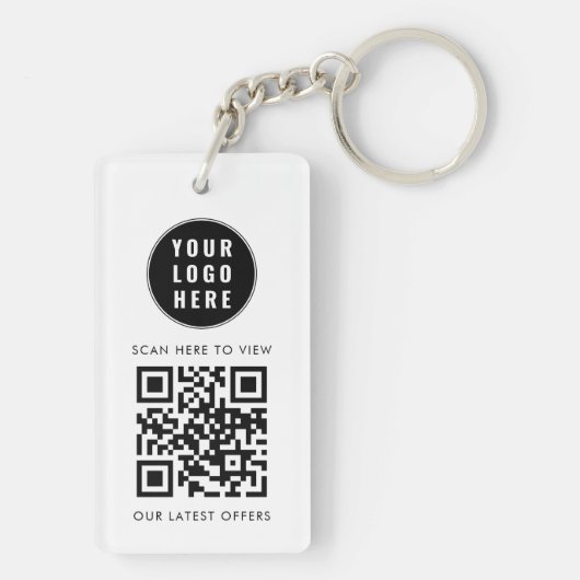 Porte-clés Scanner le code QR du logo d'entreprise simple per (Dos)