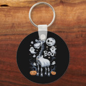 Porte-clés Scary Skeleton Giraffe Dans Ghosts Halloween (Recto)