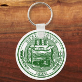 Porte-clés Sceau de Dorchester Massachusetts, vert (Recto)
