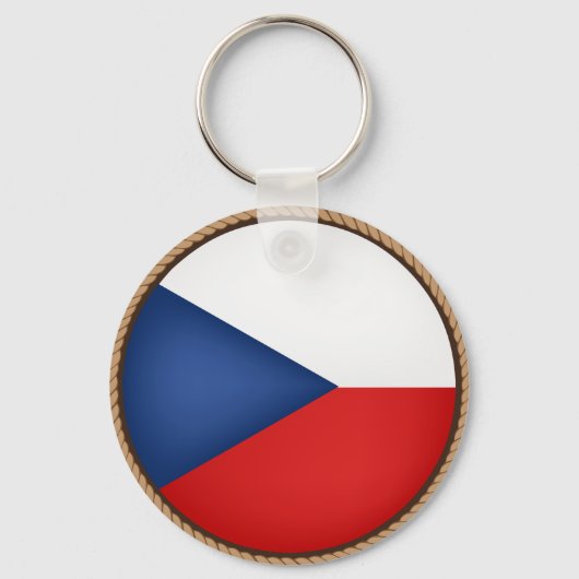 Porte-clés Sceau de drapeau de la République tchèque cool (Recto)