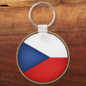 Porte-clés Sceau de drapeau de la République tchèque cool (Recto)