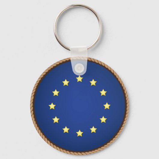 Porte-clés Sceau de drapeau de l'Union européenne cool (Recto)