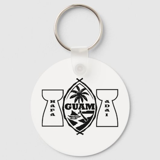 Porte-clés Sceau de Guam avec pierres en lattes (Recto)