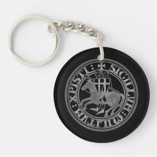 Porte-clés Sceau des Templiers Deux Chevaliers Médaillon de C