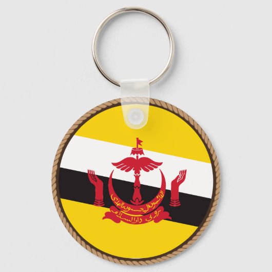 Porte-clés Sceau du drapeau cool Brunei (Recto)