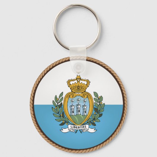 Porte-clés Sceau du drapeau cool Saint-Marin (Recto)