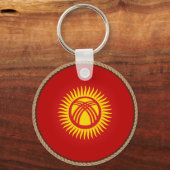 Porte-clés Sceau du drapeau du Kirghizistan cool (Recto)