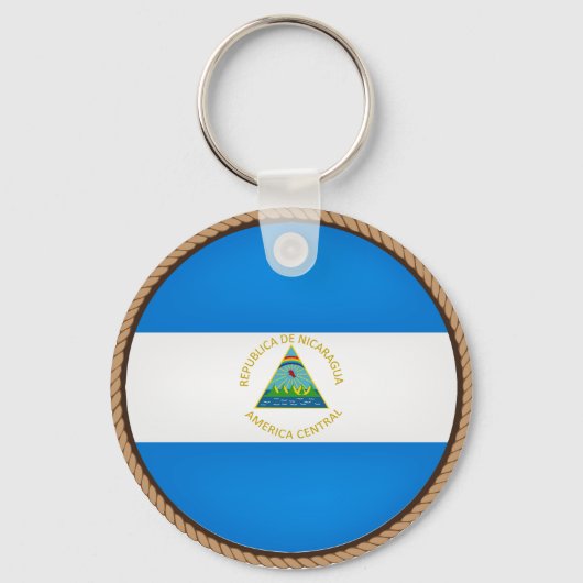 Porte-clés Sceau du drapeau du Nicaragua cool (Recto)