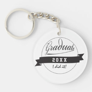Porte-clés Sceau gradué de typographie personnalisée