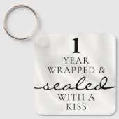 Porte-clés Scellé avec un baiser Blanc 1er anniversaire (Recto)
