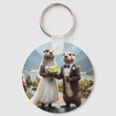 Porte-clés **"Scellé avec un baiser : Otterly in Love"** (Recto)