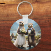 Porte-clés **"Scellé avec un baiser : Otterly in Love"** (Recto)