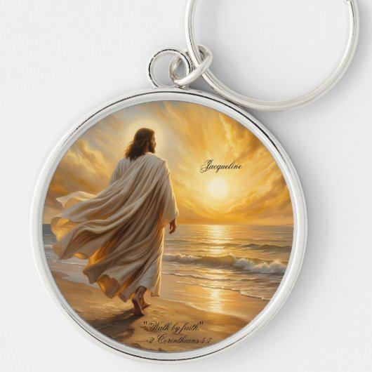 Porte-clés Scène côtière Christ marchant le long du rivage (Devant)