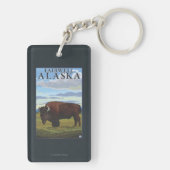Porte-clés Scène de bison - Fairwell, Alaska (Dos)