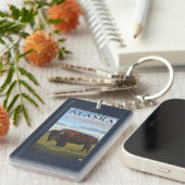 Porte-clés Scène de bison - jonction de delta, Alaska (Devant droit)