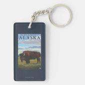 Porte-clés Scène de bison - jonction de delta, Alaska (Dos)