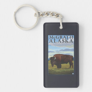 Porte-clés Scène de bison - McGrath, Alaska
