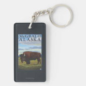 Porte-clés Scène de bison - McGrath, Alaska (Dos)