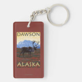 Porte-clés Scène de caribou - Dawson, Alaska (Dos)