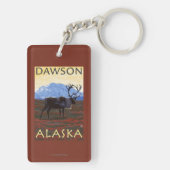 Porte-clés Scène de caribou - Dawson, Alaska (Dos)