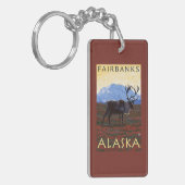 Porte-clés Scène de caribou - Fairbanks, Alaska (Devant gauche)