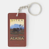 Porte-clés Scène de caribou - Sitka, Alaska (Dos)