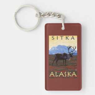 Porte-clés Scène de caribou - Sitka, Alaska