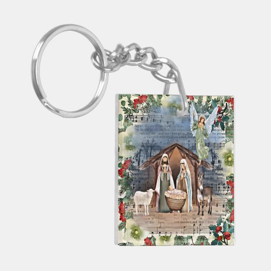 Porte-clés Scène de la Nativité, Joy to the World, (Devant gauche)
