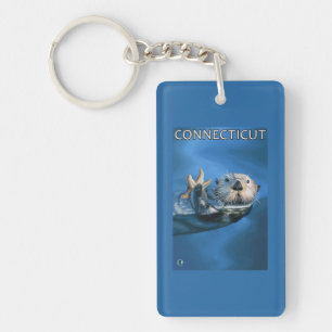 Porte-clés Scène de loutre de ConnecticutSea