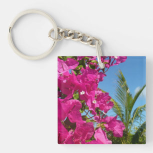 Porte-clés Scène de nature tropicale avec bougainville et pal