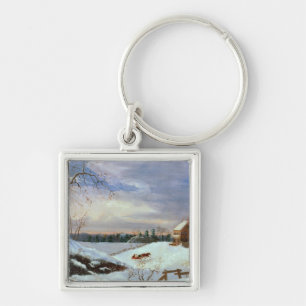 Porte-clés Scène de neige, Nouvelle Angleterre