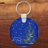 Porte-clés Scène de Noël bleue (Recto)