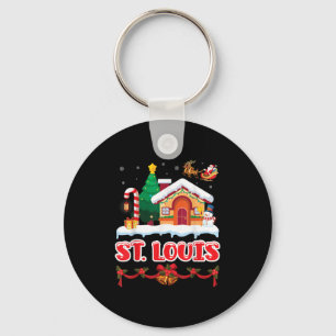 Porte-clés Scène De Noël Festive À St. Louis Winter Wonder