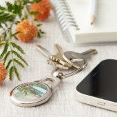 Porte-clés Scène de Noël Hiver de neige blanche (Côté )