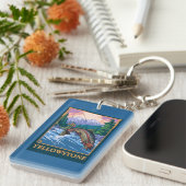 Porte-clés Scène de pêche de mouche - parc national de (Devant droit)