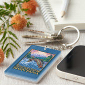 Porte-clés Scène de pêche de mouche - rivière de gallatine, (Devant droit)