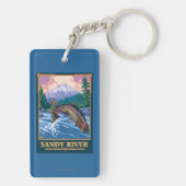 Porte-clés Scène de pêche de mouche - rivière de Sandy, (Dos)