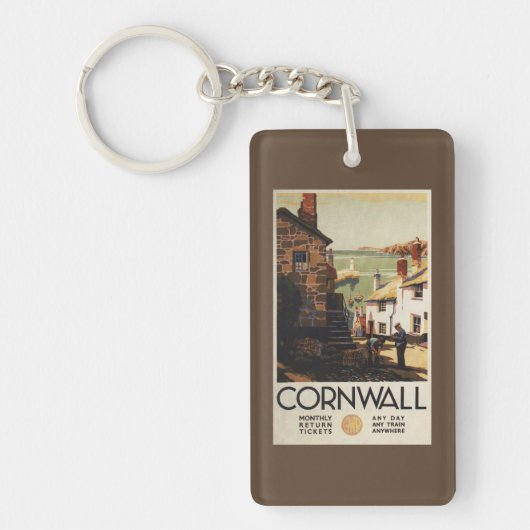 Porte-clés Scène de rue avec deux hommes travaillant le (Devant)