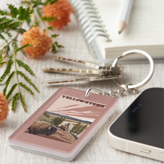 Porte-clés Scène de YellowstoneBison (Devant droit)