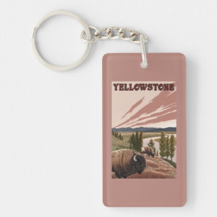 Porte-clés Scène de YellowstoneBison
