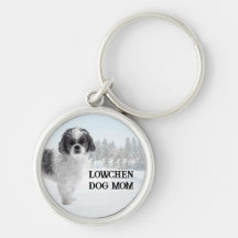Scène hivernale de maman de chien Lowchen
