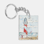 Porte-clés Scène rouge et blanche de phare (Devant gauche)