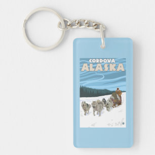 Porte-clés Scène Sledding de chien - Cordova, Alaska