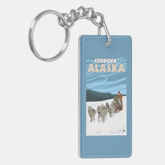 Porte-clés Scène Sledding de chien - Cordova, Alaska (Devant gauche)