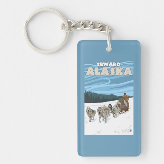 Porte-clés Scène Sledding de chien - Seward, Alaska (Devant)
