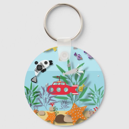 Porte-clés Scène sous-marine colorée  (Recto)